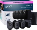 Arlo Ultra 2 spotlight camera - 4-pack Svart