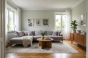 Menard Premium 5 seters venstrevendt L formet dyp sjeselongsofa i chenille   Grå/Brun