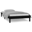 vidaXL Sengeramme med LED svart 90x200 cm heltre