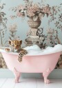 Leopard’s Pink Bubble Bath Poster Plakat / 21x30cm