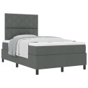  Box Spring Bed med Madrass Mørkegrå 120x200 cm Stoff