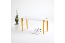 Khalkeus Benk 90x30 cm Hvit/Gul   Hanah Home