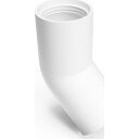 Vinkel 45° Ø40 mm i plast med hylse og gummipakning.