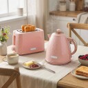 Vannkoker- og brødristersett – 1,7 l hurtigkoker, rosa