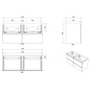 Vikingbad MIE Stav 120dbl Servantskap 4 Skuffer Svart Matt / 120cm Dobbel