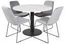Venture Design Estelle & Muce spisegruppe Hvit/grå 4 st stoler & bord 106 cm