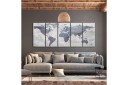 Bilde Concrete World Map 5 Parts Narrow 200x80 Artgeist sp. z o. o.