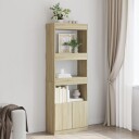 Highboard sonoma eik 63x33x180 cm konstruert tre