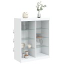 vidaXL Skjenk med LED-lys hvit 81x37x100 cm