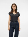 Vero Moda Vmfilli Ss V-Neck Tee Ga Noos - Black - XXL