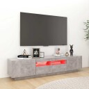 vidaXL TV-benk med LED-lys betonggrå 180x35x40 cm