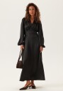 Bubbleroom Satin V neck Maxi Dress