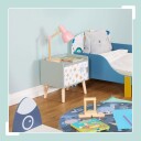 Barnenattbord med oppbevaring – fargerikt design