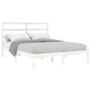 vidaXL Sengeramme hvit heltre furu 140x200 cm