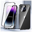 iPhone 14 Pro Max Magnetisk Deksel med Herdet Glass Svart
