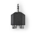 Stereo Lydadapter - 3.5mm aux Mini-Jack stereokontakt til 2 x RCA