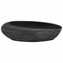 vidaXL Benkeservant grå og svart oval 59x40x14 cm keramikk