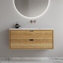 CPH Tapwork Soft 120   MKIII fingertappede skap i naturlig eik inkl. matt hvit SolidTec® vask