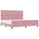  Senge ramme Rosa 200x200 cm Fløyel