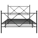  Sengeramme i metall med hode- og fotgavl svart 107x203 cm 8721012374003