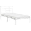 vidaXL Sengeramme i metall med hodegavl hvit 90x190 cm 8721012304017