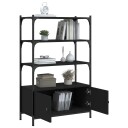  Bokhylle 3 etasjer svart 70x30x109,5 cm konstruert tre 8721012340442
