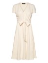 Lauren Ralph Lauren Belted Georgette Surplice Dress Cream 42
