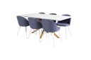 Venture Design Piazza & Velvet spisegruppe Hvit/blå 6 st stoler & bord 180 x 90 cm