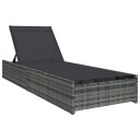 Solstol Grå 60x200x27 cm Poly Rattan