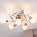 Lindby Taklampe Ciala, 7 lyskilder, nikkel