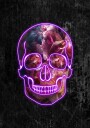 Neon Halloween Skull Plakat / 70x100cm