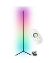 20 Watt hjørnelampe i RGB med fjernkontroll - Sort, 140cm høy, styres medfølgende fjernkontrollen