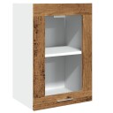  Hengende skap glass gammelt tre 40x31x60 cm konstruert tre 8721158436238
