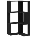 Hjørnebibliotek 3 Nivå Svart Eik 50x50x102 cm Komprimert Tre