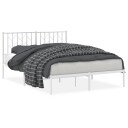 vidaXL Sengeramme i metall med hodegavl hvit 140x200 cm 8721012250208
