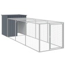 Vidaxl Hønsebur Med Gård Antrasitt 110X405X110 cm Galvanisert Stål