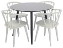Venture Design Plaza & Bobby spisegruppe Svart/grå 4 st stoler & bord 100 cm