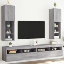 vidaXL TV-benker med LED-lys 2 stk grå sonoma 30,5x30x102 cm 8721012256101