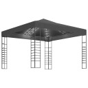 vidaXL Hagepaviljong med LED-lysslynge 3x3 m antrasitt