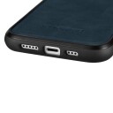 Icarer Leather Oil Wax-Deksel Dekket Med Naturlig Skinn For Iphone 14 Plus Blå (Wmi14220719-Bu)