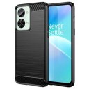 OnePlus Nord 2T Børstet TPU-deksel Karbonfiber Svart