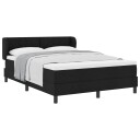  Box Spring Seng med Madrass Svart 140x190 cm Stoff