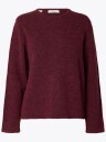 Selected Femme Lulu New Long Sleeve Knit O Neck Burgunder XXL