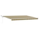 Automatisk Uttrekkbar Markise med LED Grønn og Gul 450x300 cm  Markise Erstatningsstoff for 4.5x3 m Ramme Grønn og Gul