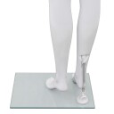Mannequin kvinne helkropp med base i glass blank hvit 175 cm