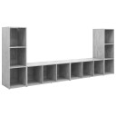  TV benker 4 stk betonggrå 107x35x37 cm konstruert tre