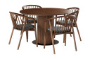 Bark Spisegruppe Neandir 120 cm Rund inkl. 4 Neandir Karmstoler Valnøtt