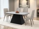 Novaj Spisebord uttrekkbart 180-256 cm - Svart, hvit (marmor)