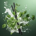 Sorte sugerør bioplast 15 cm 50-pak