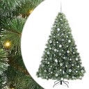  Kunstig juletre med 300 LED med stativ grønn 180 cm PE og PVC